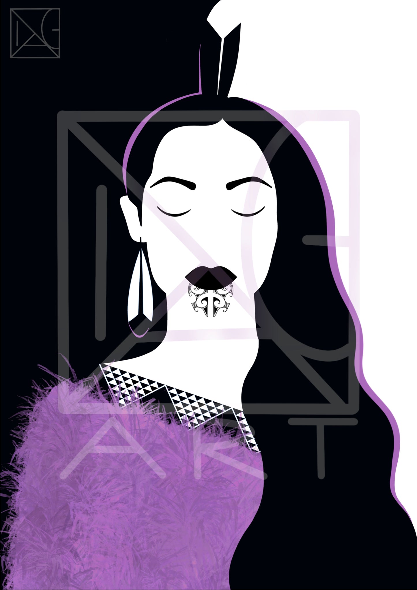 Wahine 2 waiporoporo digital print