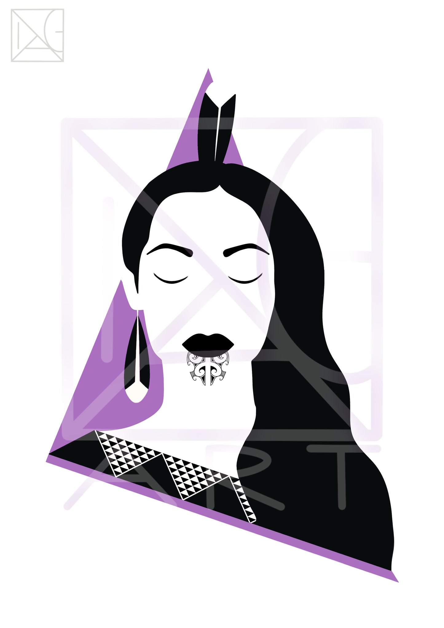 Wahine waiporoporo digital print